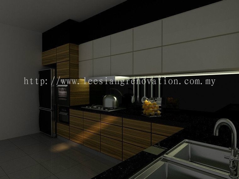 Reka bentuk Almari Dapur 3D Dapur Reka Bentuk 3D