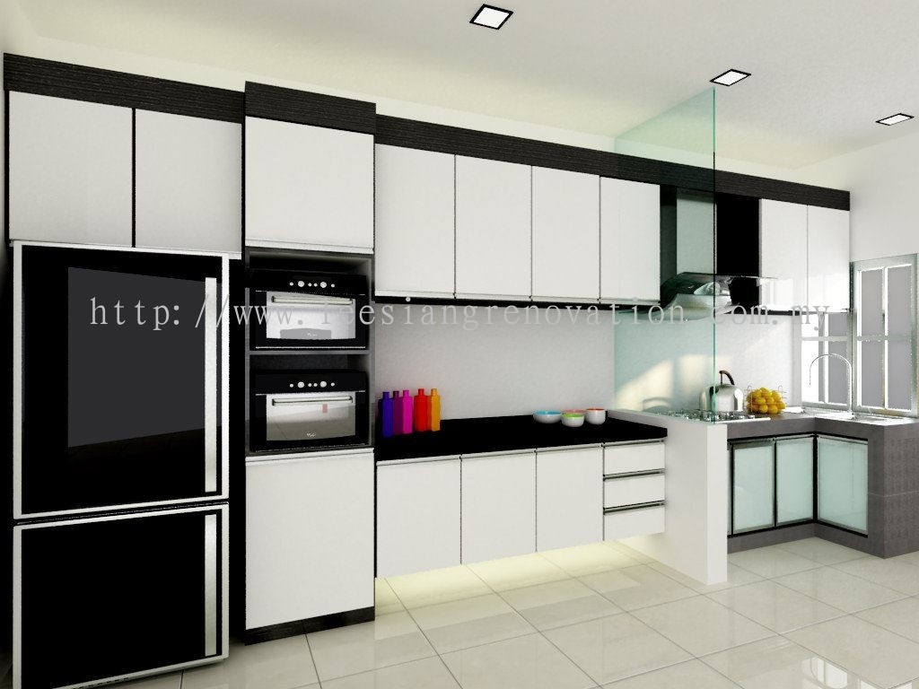 Reka bentuk Almari Dapur 3D Dapur Reka Bentuk 3D