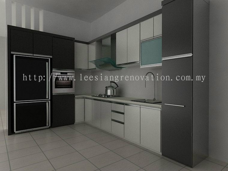 Reka bentuk Almari Dapur 3D Dapur Reka Bentuk 3D