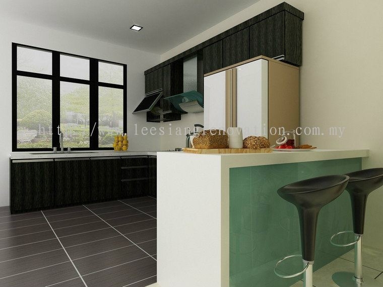 Reka bentuk Almari Dapur 3D Dapur Reka Bentuk 3D