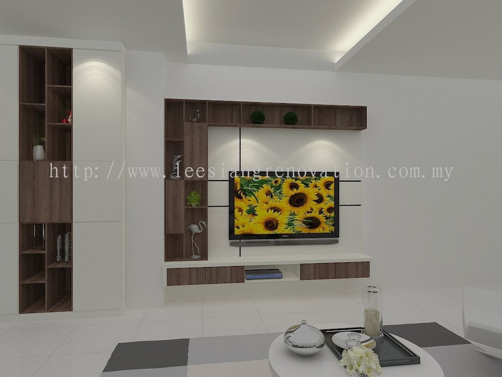 Reka Bentuk Luang Tamu 3D Kabinet TV / Rak TV / Kawasan TV Ruang Tamu Reka Bentuk 3D