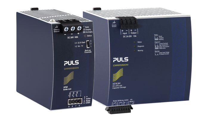 DC-UPS and buffer modules with capacitor storage