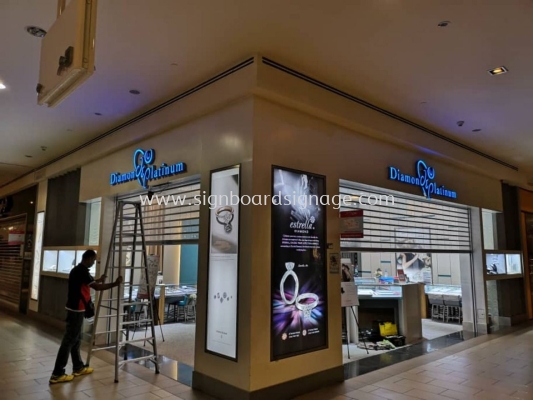 Diamond Platinum 3D LED Conceal Box Up Lettering Front Lit Signage @ Setia City Mall Setia Alam Klang