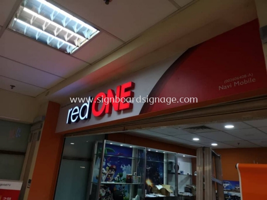 Red One Network Sdn Bhd 3D LED frontlit Box Up Lettering @ Kuchai Lama Kuala Lumpur