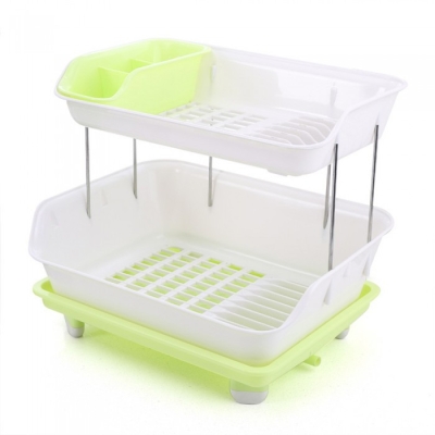 2 Layer Economised Kitchen Dish & Utensils Storage Rack