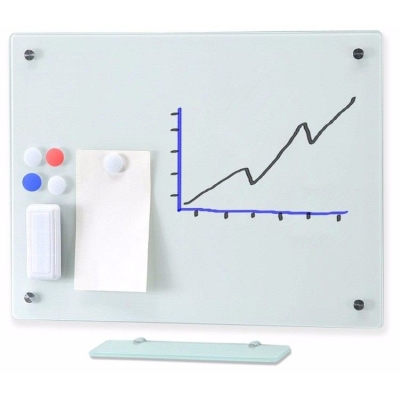 Tempered glass writing board with magnetic and stainless steel nuts