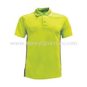 Lefonse Microfiber Dry Fit Cut & Sew Collar T-shirt (M21-11) APPLE GREEN with BLACK