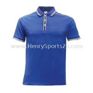 Lefonse Honey Comb Polo PlainT-Shirt  (L12-07) WHITE ROYAL BLUE YELLOW