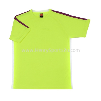 QD4269 Meon Yellow Oren Sport Quick Dry Round Neck NEON YELLOW with PURPLE with WHITE