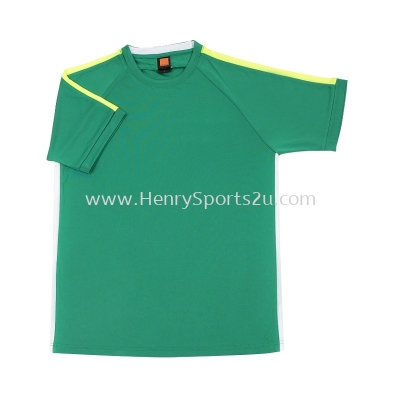 QD4266 Milo Green Oren Sport Quick Dry Round Neck MILO GREEN with NEON YELLOW with WHITE