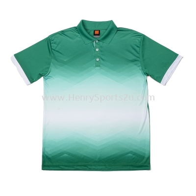 QD4566 Milo Green Oren Sport Quick Dry Collar Tshirt MILO GREEN with WHITE