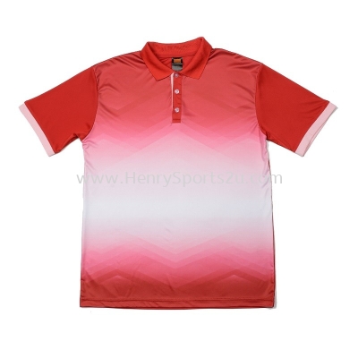 QD4505 Red Oren Sport Quick Dry Collar Tshirt RED with PINK