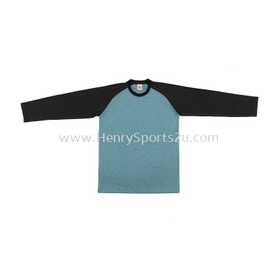 QD4910 Light Blue/Black Oren Sport Quick Dry Raglan Round Neck Long Sleeve LIGHT BLUE BLACK