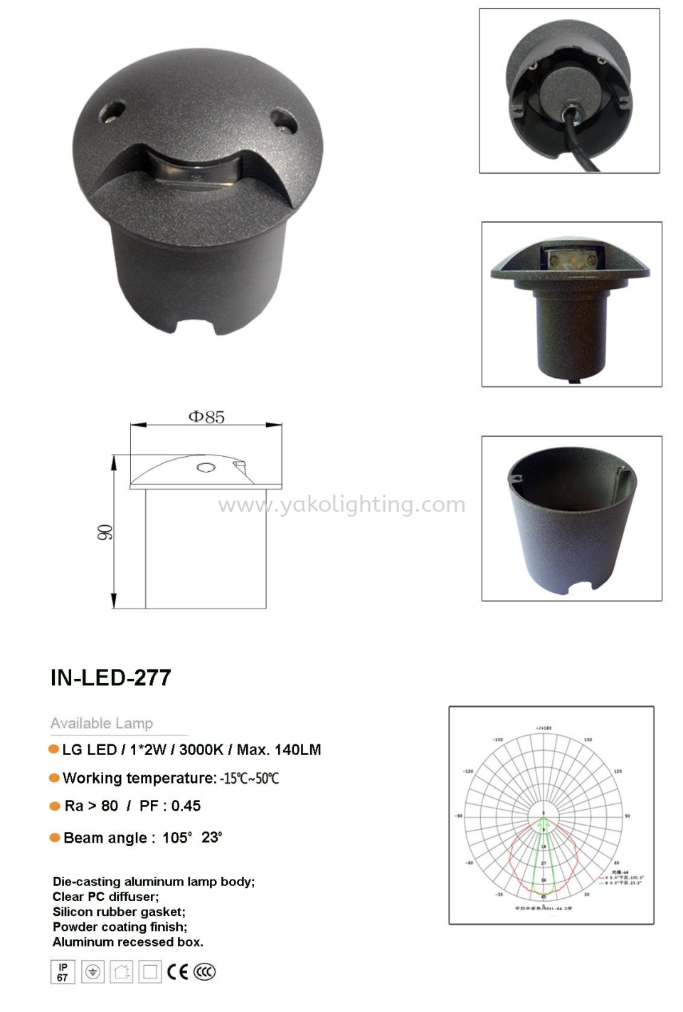 IN-LED-277 UNDER GROUND LAMP OD-OUTDOOR  OUTDOOR 