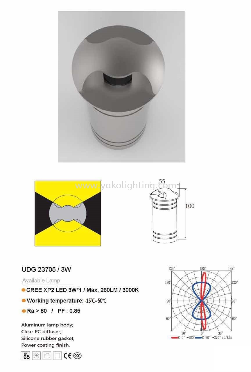 UDG23705-3W UNDER GROUND LAMP OD-OUTDOOR  OUTDOOR 