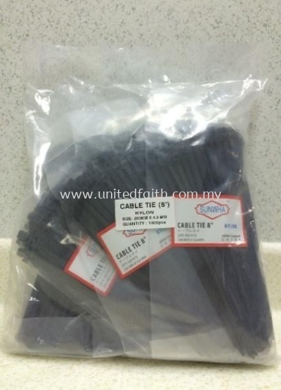 CABLE TIE (8in) BLACK C 1000PCS