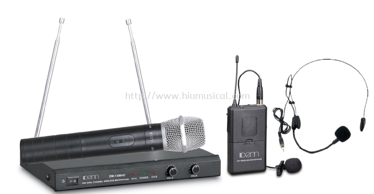 DM-1388HC Dual Channel VHF Wireless Microphone