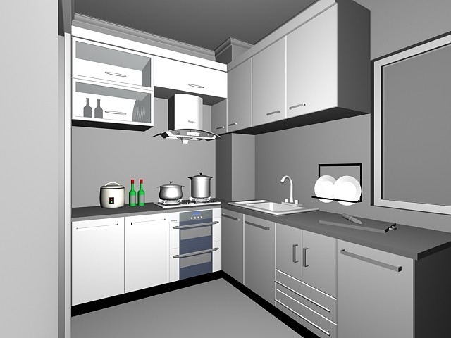 Reka bentuk Almari Dapur 3D Kabinet Dapur Dapur Reka Bentuk 3D