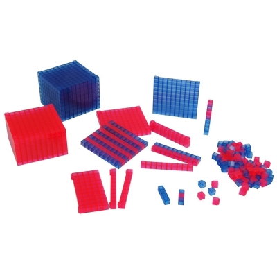 SRA20313AW Transparent Interlocking Base Ten Blocks