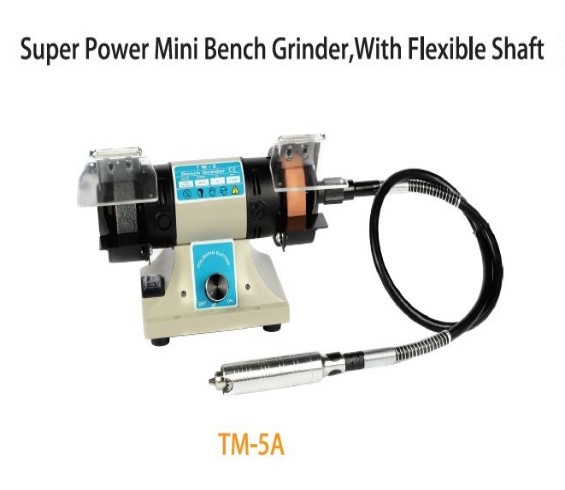 TMT 75MM MINI BENCH GRINDER 400W 230V 50HZ C/W FLEXIBLE SHAFT 92.5CM LENGTH, TM-5A 