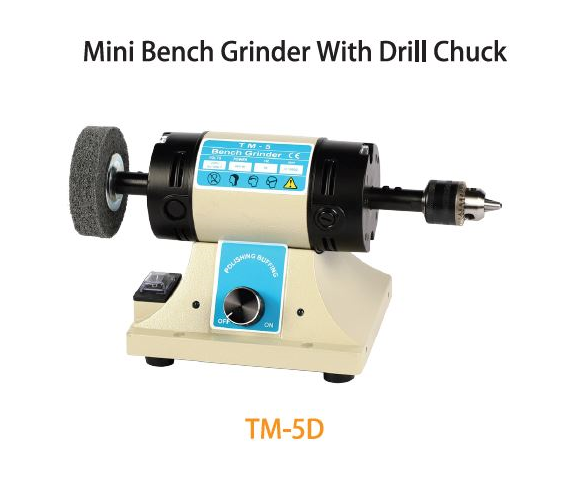 TMT 75MM  MINI BENCH GRINDER WITH 6.5MM DRILL CHUCK 400W 230V 50HZ 10,000RPM,TM-5D