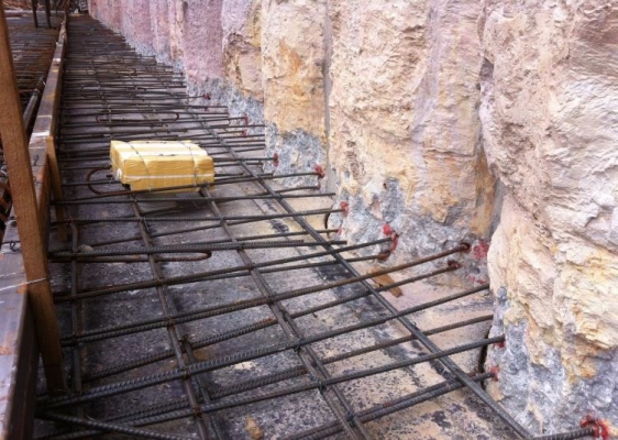 Install rebar to CBP wall.