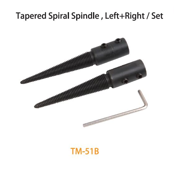 TMT TAPERED SPIRAL SPINDLE LEFT+RIGHT (X 2PCS) (10MM HOLE), TM-51B-10