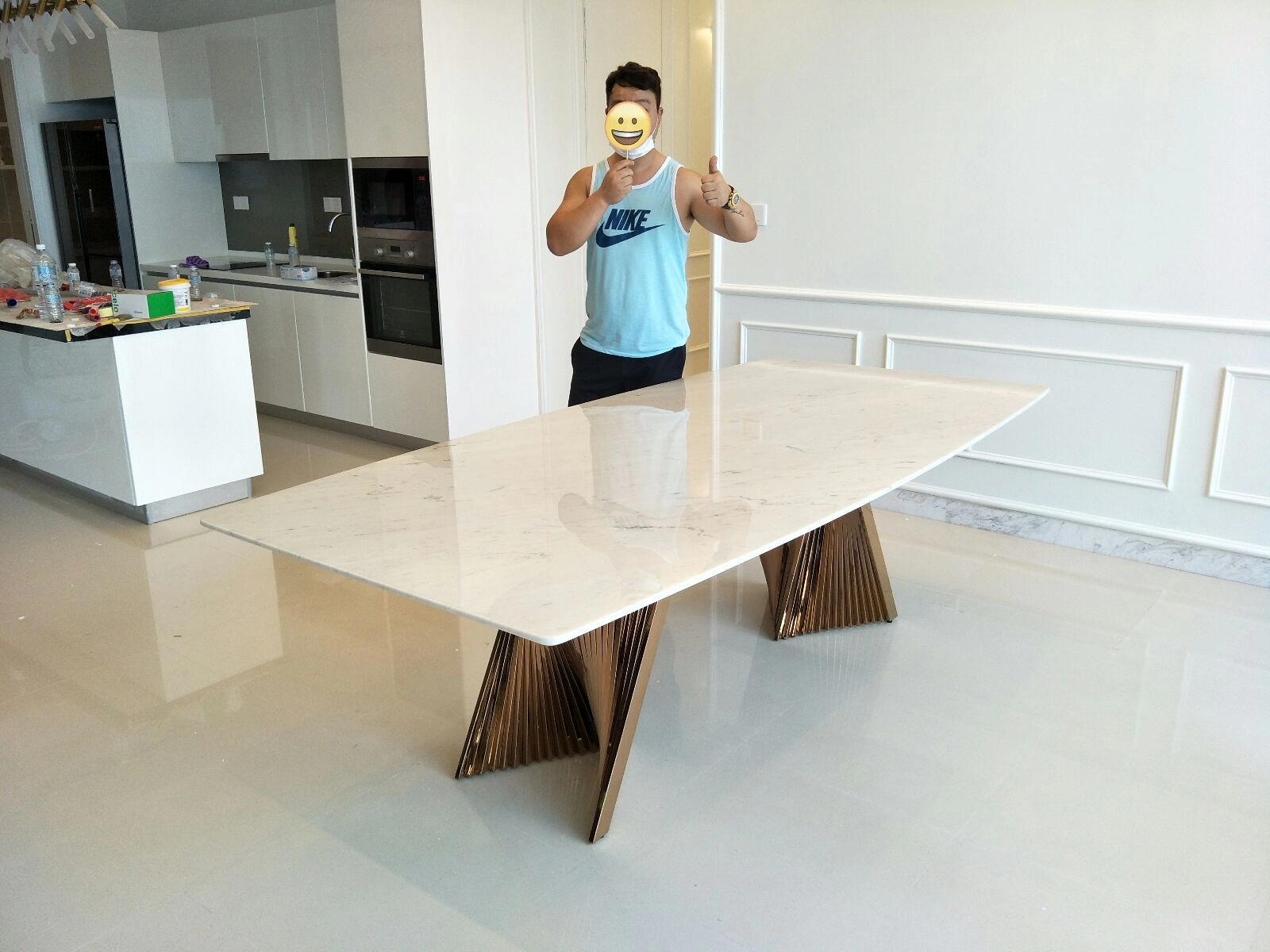 White Marble Dining Table From Greece - Sivec White Marble