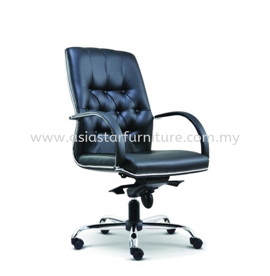 MORE DIRECTOR MEDIUM BACK LEATHER OFFICE CHAIR WITH CHROME TRIMMING LINE - director office chair kelana jaya | director office chair kelana square | director office chair bandar teknologi kajang