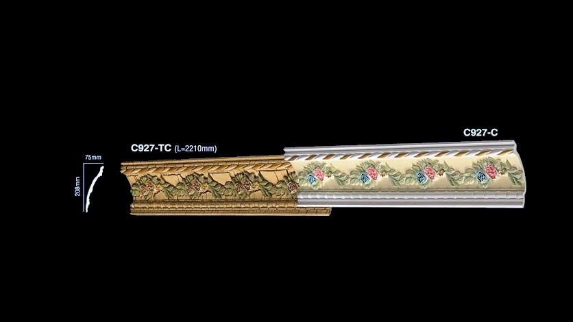 Colorful Plaster Ceiling Cornice : C927-TC & C927-C Colorful Ceiling Cornies Plaster Ceiling Choose Sample / Pattern Chart