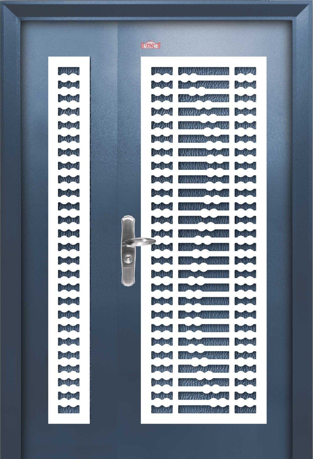 Unequal Security Door : P4-W98 Unequal Double Security Door Security Door Choose Sample / Pattern Chart