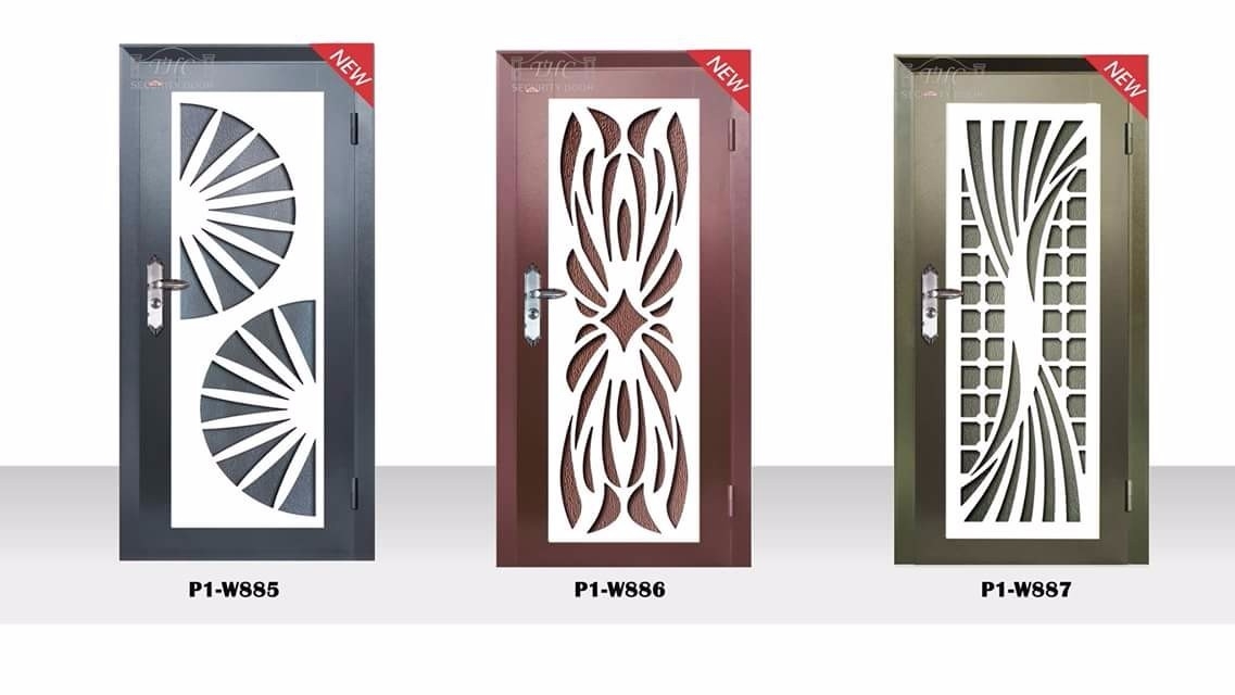 Security Door : P1-W885 & P1-W886 & P1-W887 Single Leaf Security Door Security Door Choose Sample / Pattern Chart