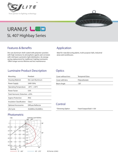 S.J Lite SL407UFO LED Highbay