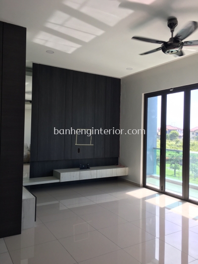 Living Room Extension, Tv Console Design, High Performance Aluminum Folding Door, Tiling Work, L-box Light Holder Design