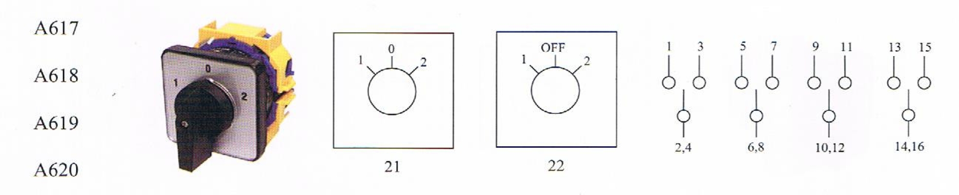 CIKACHI- ON-OFF, ON-ON, ON-OFF-ON SWITCH 63A (A617-A620)