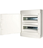 Wall-mounting PVC 2-row Enclosure, 24MW, white door 