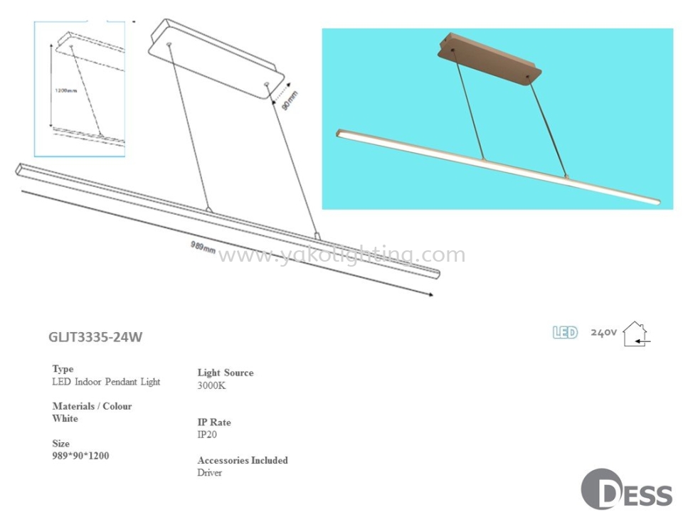 GLJT3335-24W DESS INDOOR LAMP