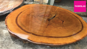 TIGERSLAB-MERBAU ROUND TABLE TOP (DIAMETER 4 FT) Tigerslab Solid Wood-Table Slab