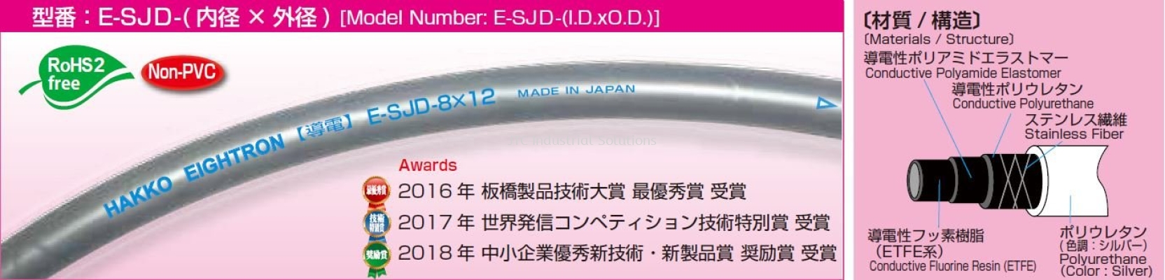 E-SJD Flexible Fluorine (ETFE) Resin Tubing (Dissipative Type)