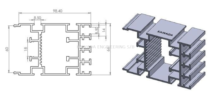 FREE FLOW CONVEYOR PROFILE (MAIN FRAME)