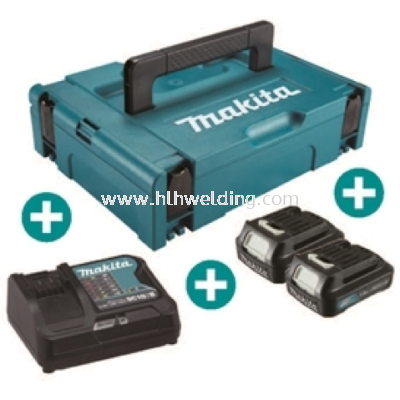 Makita Battery Kit 12V1.5Ah x 2pc, Fast Charger x 1pc MKP1SY122