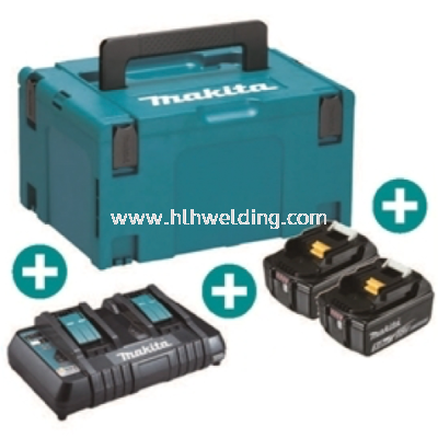 Makita Battery Kit18V5.0Ah x 2pc, Multi Charger x 1pc MKP3PT182