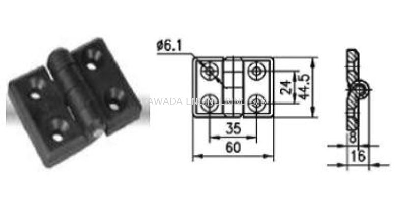 HINGE FOR PROFILE 30 X 30