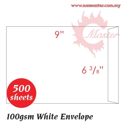 6 3/8" x 9" White Envelope