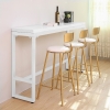 ACCENT White Steel Leg Melamine Board Bar Table (White) Bar Table & Stool Kitchen & Dining