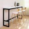 ACCENT Black Steel Leg Melamine Board Bar Table (White) Bar Table & Stool Kitchen & Dining