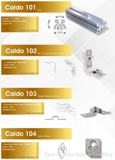 CALDO 8100 SERIES CLOSET SYSTEM- 101,102,103,104