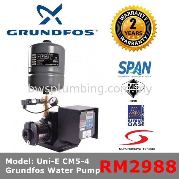 Grundfos UNI-E CM5-4 Variable Speed Booster Water Pressure Booster Pump Grundfos Water Pump Supplier, Supply, Repair, Service ~ BWS Sales & Services Sdn Bhd