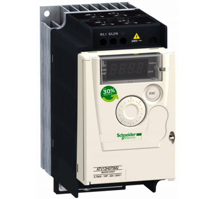 ATV12H075M2 Variable speed drive ATV12 - 0.75kW - 1hp - 200..240V - 1ph - with heat sink