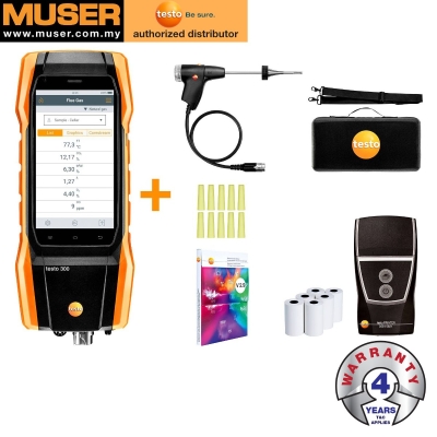 Testo 300 Longlife Kit 1 with Printer | Flue Gas Analyzer (O2, CO up to 4,000 ppm, NO - can be retrofitted)